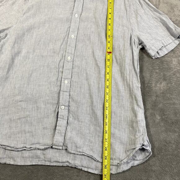 Vince Men's XL Classic Fit Striped Button Up 100% Linen Quiet Luxury - Picture 7 of 10